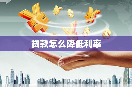 邵阳县贷款怎么降低利率