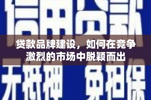 邵阳县贷款品牌建设，如何在竞争激烈的市场中脱颖而出