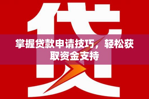 邵阳县掌握贷款申请技巧，轻松获取资金支持