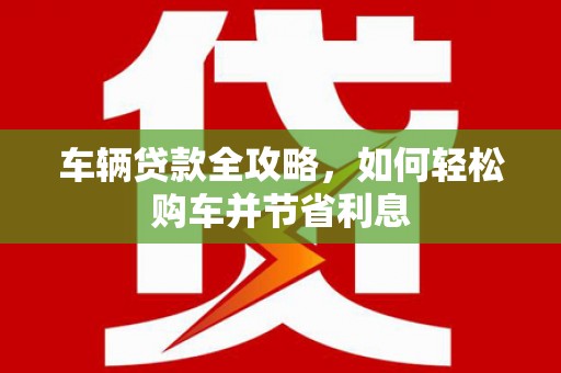 邵阳县车辆贷款全攻略，如何轻松购车并节省利息