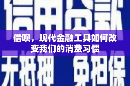 邵阳县借呗，现代金融工具如何改变我们的消费习惯