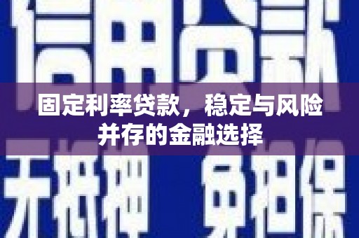 邵阳县固定利率贷款，稳定与风险并存的金融选择