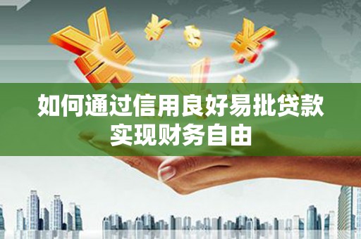 邵阳县如何通过信用良好易批贷款实现财务自由