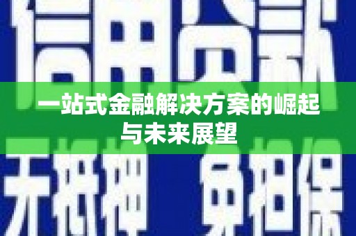邵阳县一站式金融解决方案的崛起与未来展望