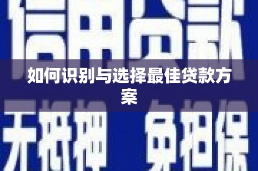 邵阳县如何识别与选择最佳贷款方案