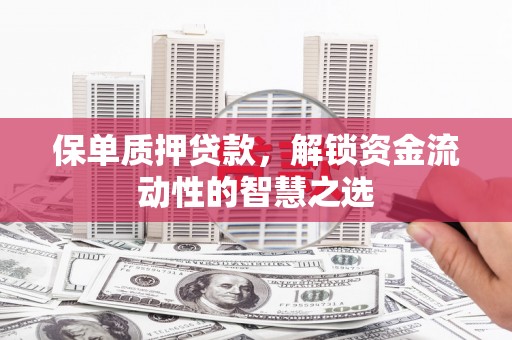 邵阳县保单质押贷款，解锁资金流动性的智慧之选